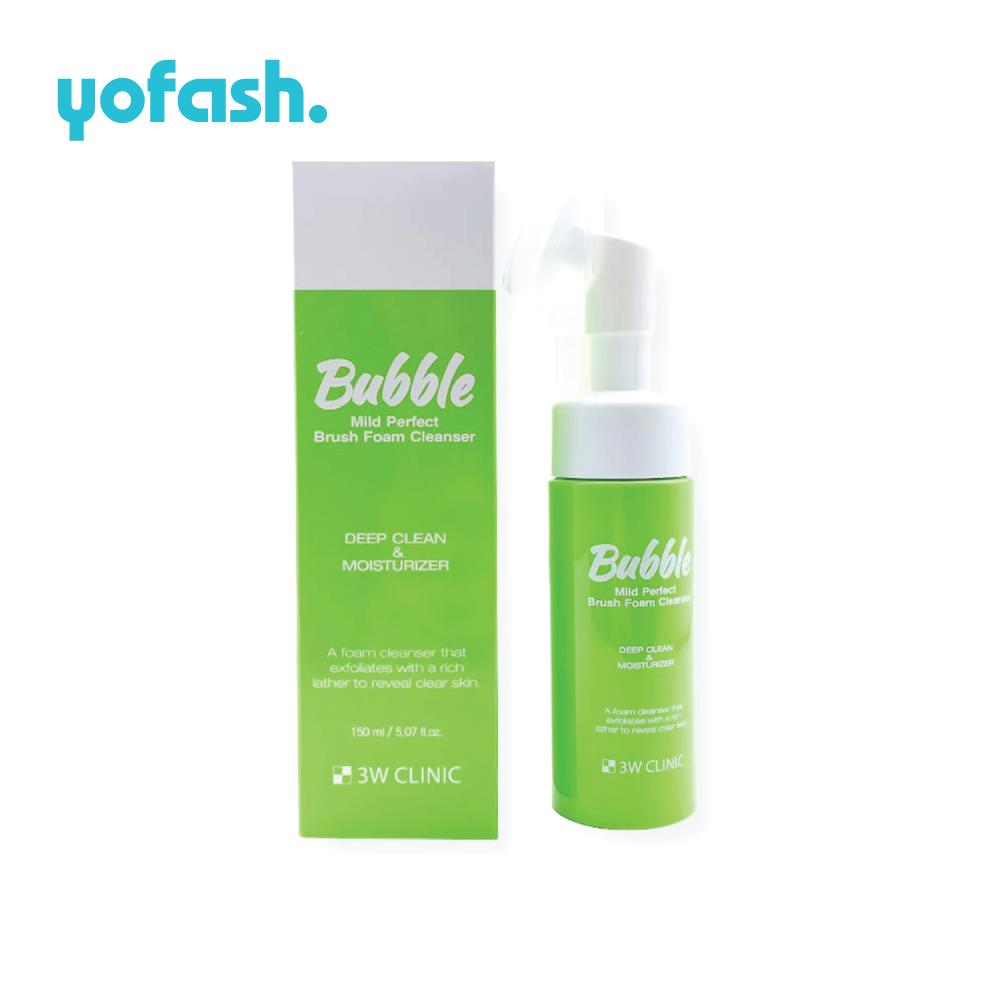 3W CLINIC MILD PERFECT BUBBLE BRUSH FOAM CLEANSING 150ML