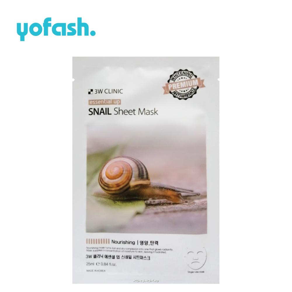3W Clinic Essential Up Snail Sheet Mask 25 ml