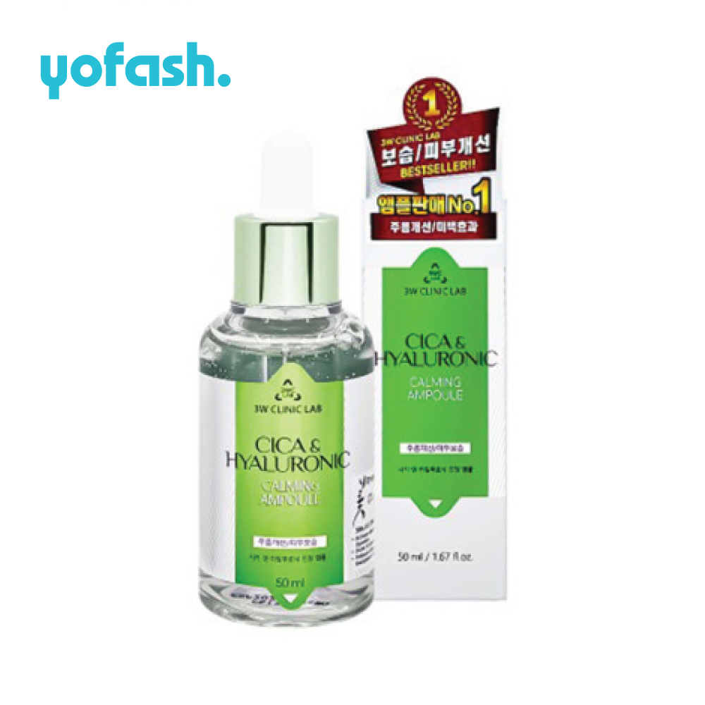 3W CLINIC LAB CICA & HYALURONIC CALMING AMPOULE 50ML