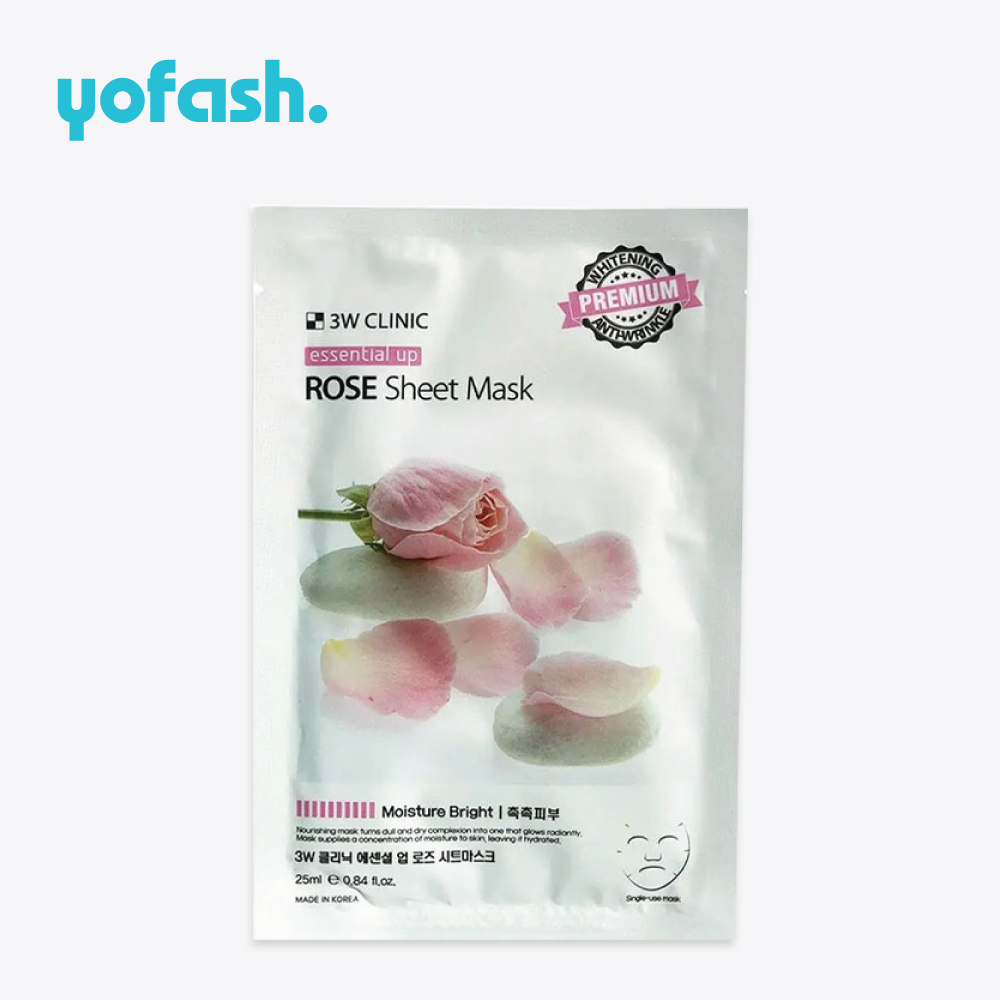 3W Clinic Essential Up Rose Sheet Mask 25 ml