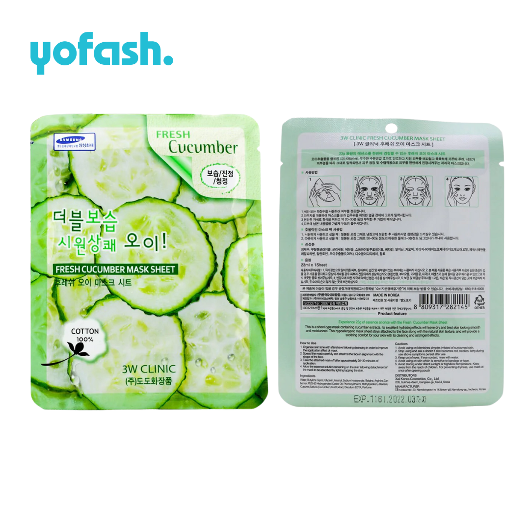 3W Clinic Fresh CUCUMBER Mask Sheet 23g