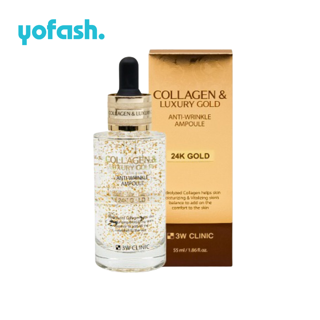 3W CLINIC LUXURY GOLD ANTI-WRINKLE AMPOULE 55ML