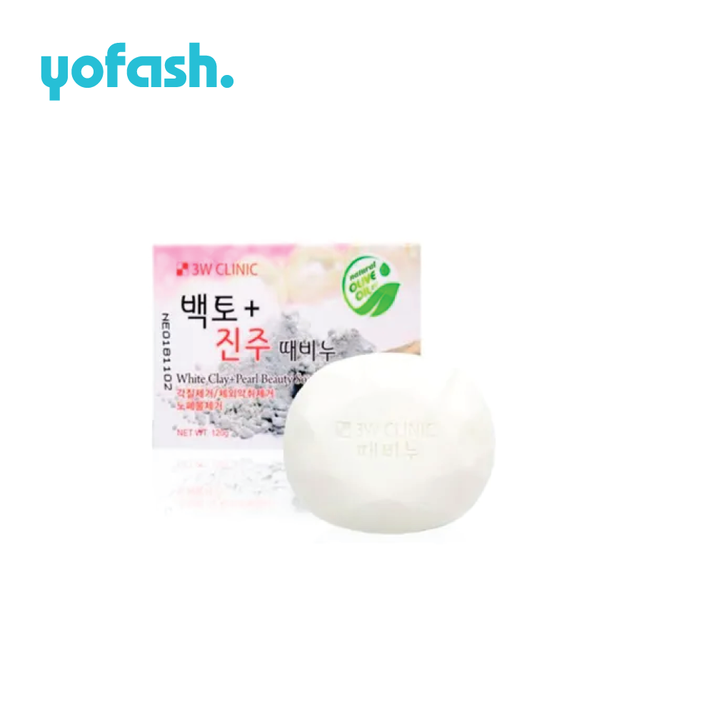 3W Clinic White Clay + Pearl Beauty Soap 120g