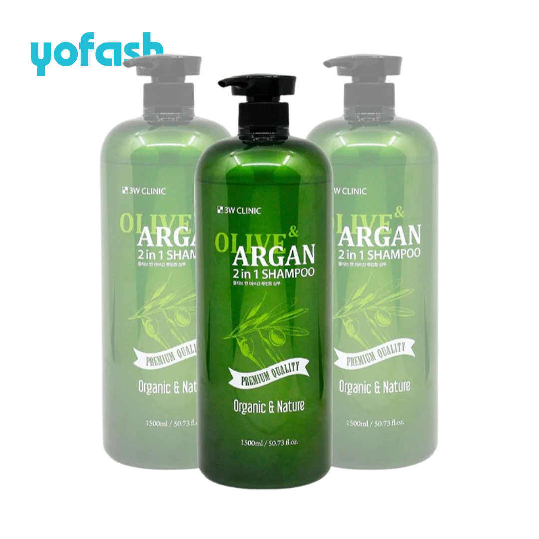 3W Clinic Olive & Argan 2 in 1 Shampoo 1500ml