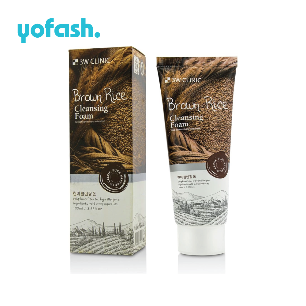 3W CLINIC BROWN RICE CLEANSING FOAM 180ML