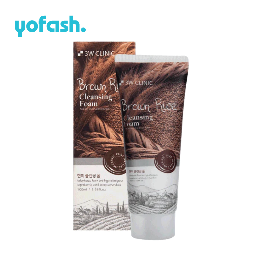 3W CLINIC BROWN RICE CLEANSING FOAM 180ML