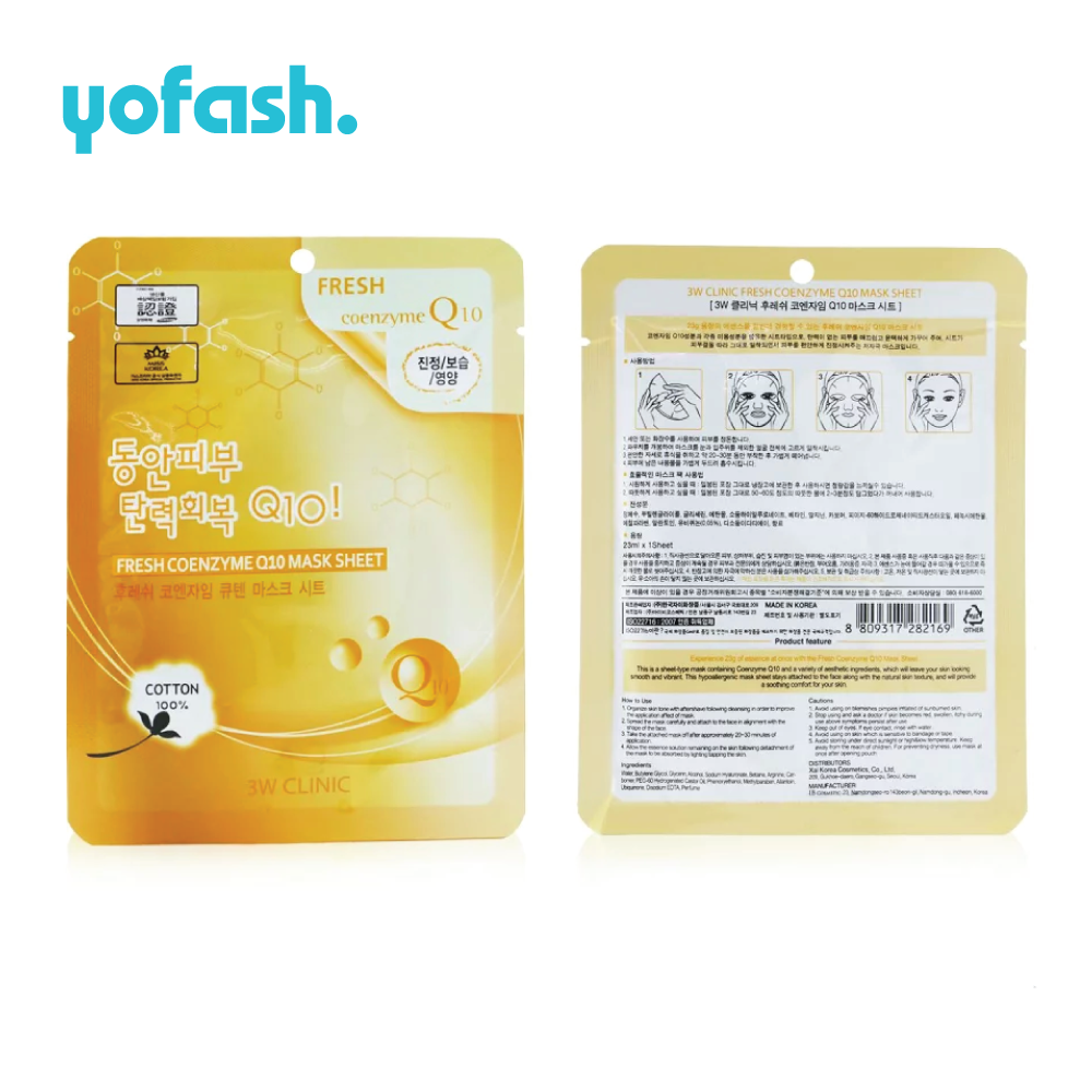 3W Clinic Fresh Coenzyme Q10 mask Sheet 23g