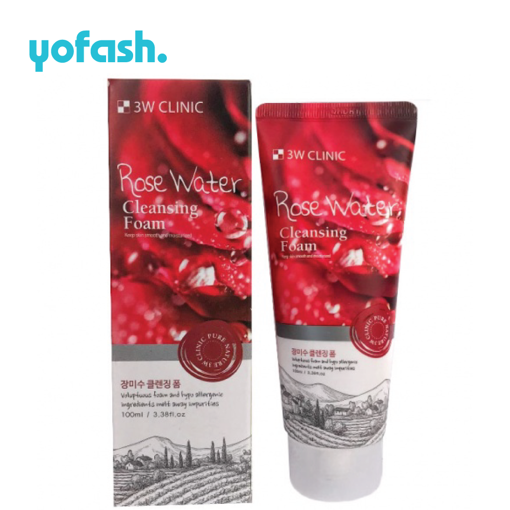 3W Clinic Rose Water Cleansing Foam 100ml